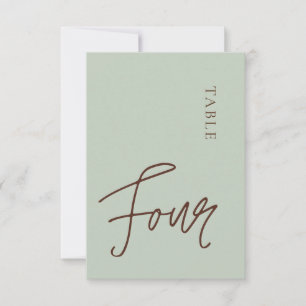 Minimalist Calligraphy Table Four Table Number