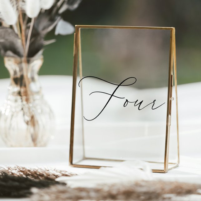 Minimalist Calligraphy Table Four Table Number (Minimalist Calligraphy Table Four Table Number Window Cling)