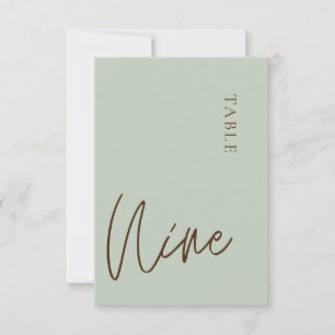 Minimalist Calligraphy Table nine Table Number