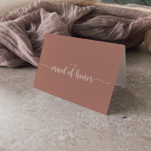 Minimalist Calligraphy Terracotta Bridal Party  Thank You Card (Creator Uploaded)