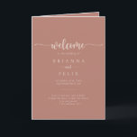 Minimalist Calligraphy Terracotta Folded Wedding  Programme<br><div class="desc">This minimalist calligraphy terracotta folded wedding program is perfect for a rustic wedding. The simple and elegant design features classic and fancy script typography. 

Include a quote or short message,  order of service,  wedding party and thank you message.</div>