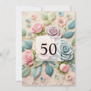 Minimalist calligraphy text birthday party invitation