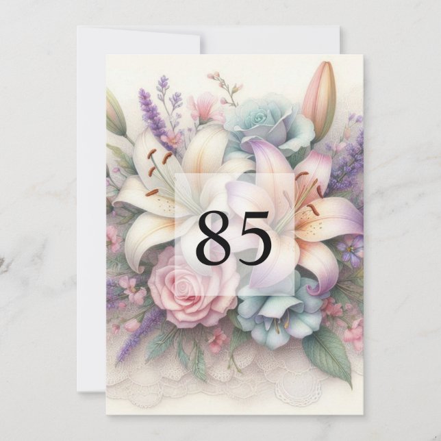 Minimalist calligraphy text birthday party  invitation (Front)