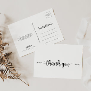 Minimalist Calligraphy Thank You Postcard