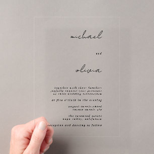 Minimalist Calligraphy Wedding Invitation