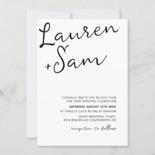 Minimalist Calligraphy Wedding Invitation