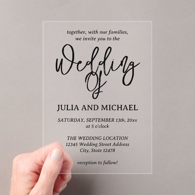 Minimalist Calligraphy Wedding Invitation (Insitu (Handheld))