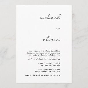Minimalist Calligraphy Wedding Invitation
