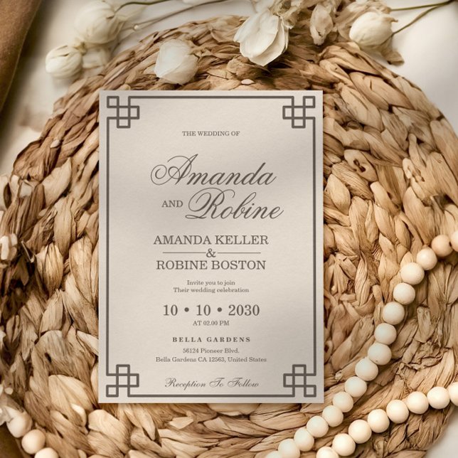 Minimalist Calligraphy Wedding Invitation (Creator Uploaded)