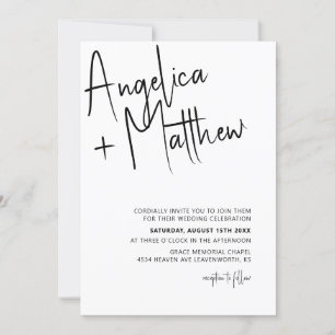 Minimalist Calligraphy Wedding Invitation