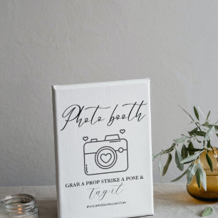 Minimalist  Calligraphy Wedding Photo Booth Sign