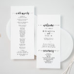 Minimalist Calligraphy Wedding Program Programme<br><div class="desc">This minimalist calligraphy wedding program is perfect for a rustic wedding. The simple and elegant design features classic and fancy script typography in black and white.</div>