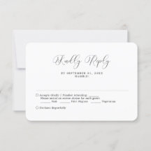 Minimalist Calligraphy Wedding Simple Rsvp Card