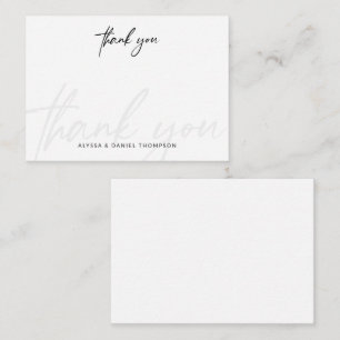 Minimalist Calligraphy Wedding Simple thank Card