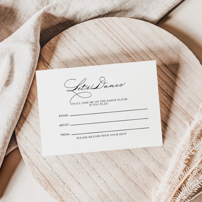 Minimalist Calligraphy Wedding Song Request Card (Creator Uploaded)