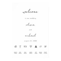 Minimalist Calligraphy Wedding Welcome Poster