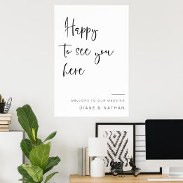 Minimalist Calligraphy Wedding Welcome Sign