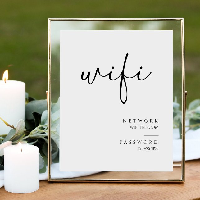 Minimalist Calligraphy  WiFi Password Wedding Sign (Creator Uploaded)