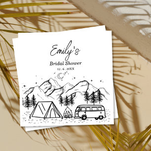 Minimalist Camp Bride Bridal Shower Napkin