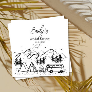 Minimalist Camp Bride Bridal Shower Napkin
