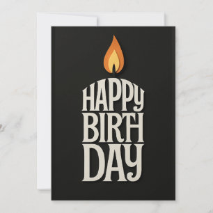 Minimalist Candle Flame Birthday Card