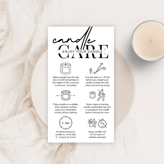 Minimalist Candle Safety Instructions Cards (Creator Uploaded)