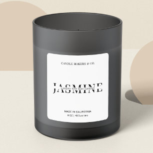 Minimalist Candle Square Label Personalised