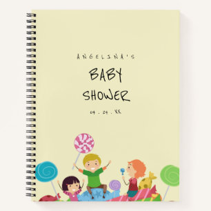 Minimalist Candy Baby Shower Gift List Notebook