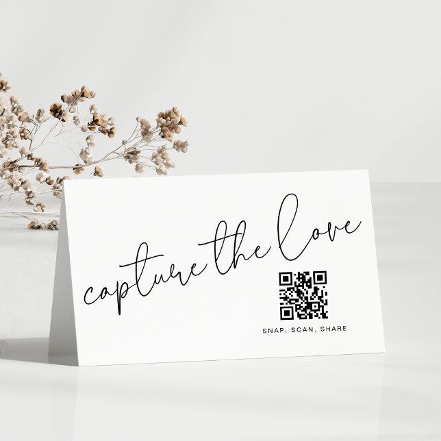 Minimalist Capture The Love QR code Folded Card (Creator Uploaded)