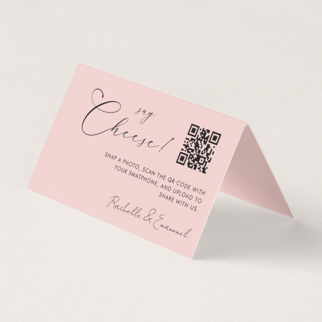 Minimalist Capture The Love QR code Folded Card (Front)