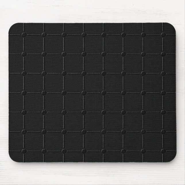 Minimalist Carbon Black Industrial Grid Geometric Mouse Pad (Front)