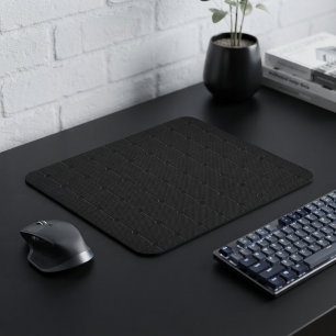 Minimalist Carbon Black Industrial Grid Geometric Mouse Pad