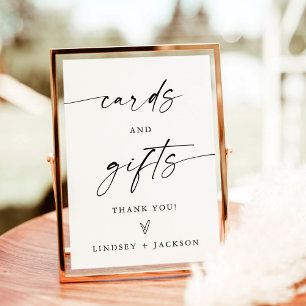 Minimalist Cards and Gifts Sign, 5x7 Modern Sign