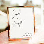 Minimalist Cards and Gifts Sign, Modern Wedding Poster<br><div class="desc">This Cards and Gifts Sign features a beautifully modern minimalist elegance to display at your shower,  wedding or special event. Easily edit most wording to match your event! Text and background colours are fully editable —> click the "Edit Using Design Tool" button to edit!</div>