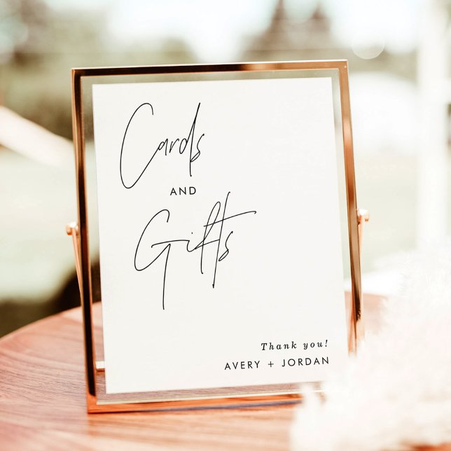 Minimalist Cards and Gifts Sign, Modern Wedding Poster (Creator Uploaded)