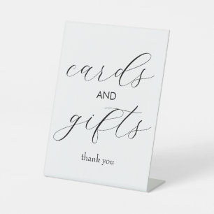 Minimalist Cards and Gifts Sign, Simple Gift Table Pedestal Sign