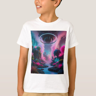 minimalist cartoon style tech t shirt design