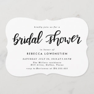 Minimalist Casual Handwritten Bridal Shower Invitation