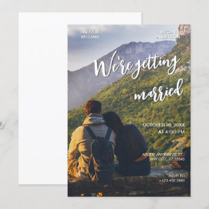 Minimalist casual photo wedding invitation