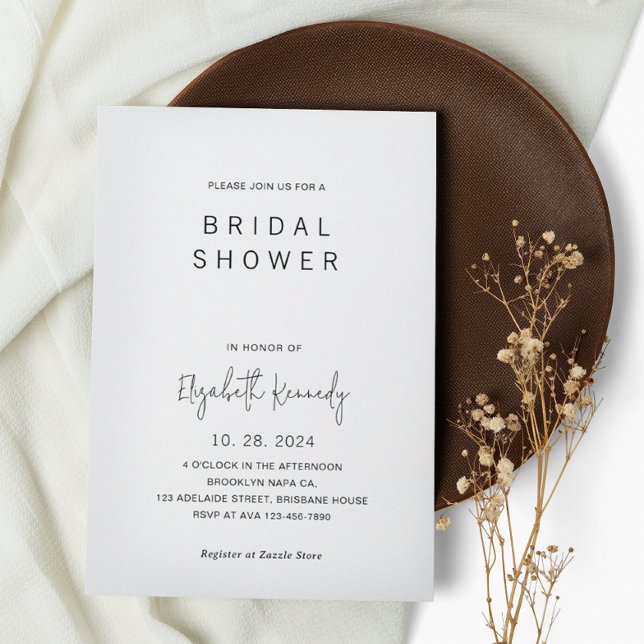 Minimalist Casual Script Bridal Shower Invitation (Creator Uploaded)