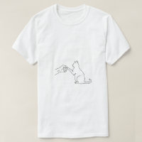 Minimalist Cat Fist Bump Line Art Men’s T-Shirt
