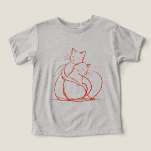 Minimalist Cat Hug Design - Adorable Feline Love