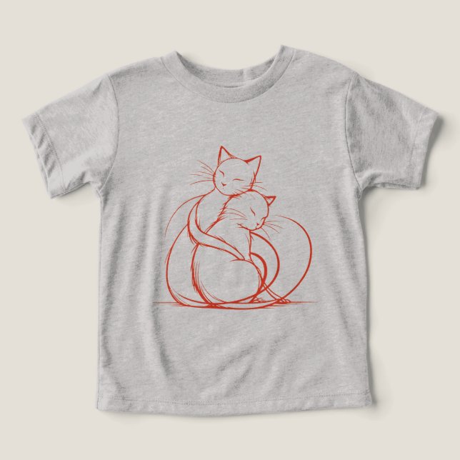 Minimalist Cat Hug Design - Adorable Feline Love (Design Front)