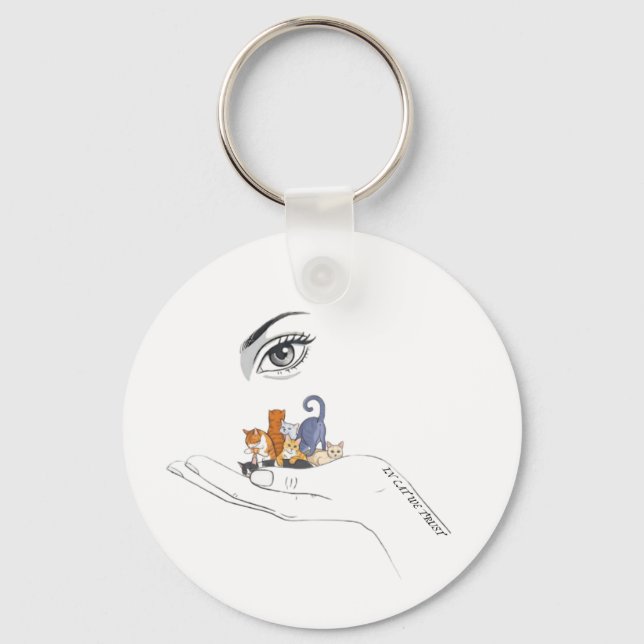 Minimalist cat Keychain (Front)