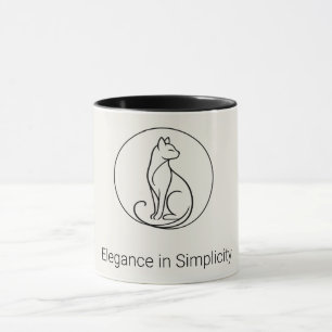 Minimalist Cat Line Art - Chic Pet Collection Mug