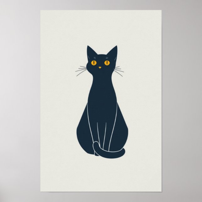 Minimalist Cat Line Art – Elegant Wall Art for Cat (Front)