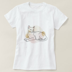 Minimalist Cat Line Art for lover cat T-Shirt