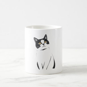 Minimalist Cat Line Art Mug – Elegant & Modern F