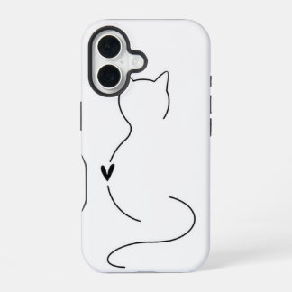 Minimalist Cat Line Art Phone Case – Cute & Modern