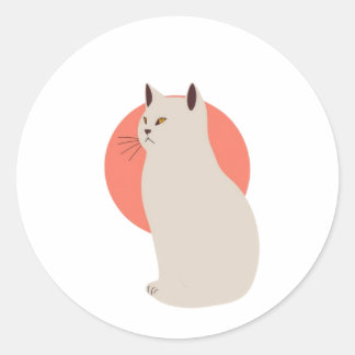 Minimalist Cat Line Art Sticker – Stylish & Cute F